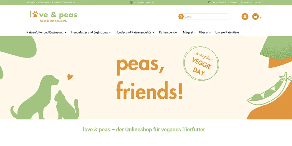 Onlineshop love and peas neues logo